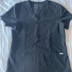 Figs Casma Black Scrub Top S